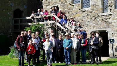 A group photograph from the visit to Stokesay Castle